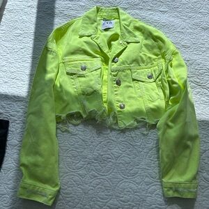 Zara highlight denim crop jacket